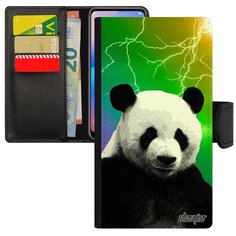 Чехол-книжка на смартфон Apple iPhone SE 2020, "Большая панда" Медведь Бамбук Utaupia