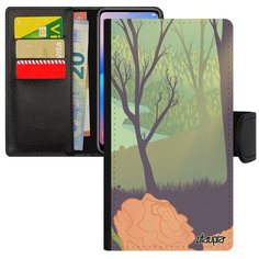 Чехол-книжка на смартфон Xiaomi Redmi note 6 Pro, "Лесные розы" Пейзаж Озеро Utaupia