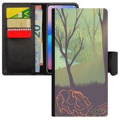Чехол книжка на смартфон P30 Lite, "Лесные розы" Пейзаж Дерево Utaupia