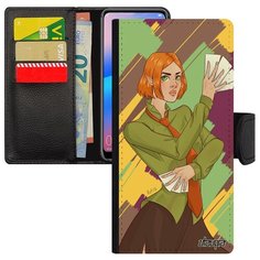 Чехол книжка на смартфон Samsung Galaxy A50, "Фокусник" Девушка Фокус Utaupia