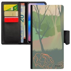 Чехол книжка на смартфон Samsung Galaxy A10, "Лесные розы" Свет Дерево Utaupia