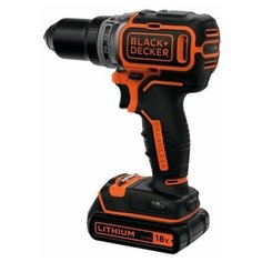 Аккумуляторная бесщеточная дрель-шуруповерт (18.0 В, 2 А·ч, Li-Ion, 2 АКБ) BLACK+DECKER BL186K1B2-QW, Кейс