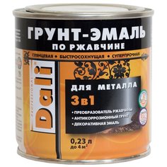 ГРУНТ- ЭМАЛЬ ПО РЖАВЧИНЕ "DALI" 3 В 1 КРАСНО-КОРИЧНЕВАЯ (RAL 3011) 0,23 Л (6) "РОГНЕДА"