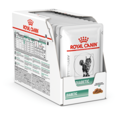 Влажный корм для кошек Royal Canin Diabetic, при сахарном диабете 12 шт. х 85 г (кусочки в соусе)