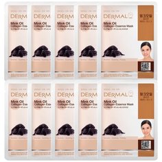 Маска косметическая для лица Dermal коллагеновая, с маслом норки 10шт
