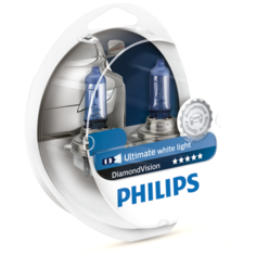 Лампа автомобильная галогенная Philips DiamondVision 12258DVS2 H1 (P14.5s) 12V 55W 2 шт.