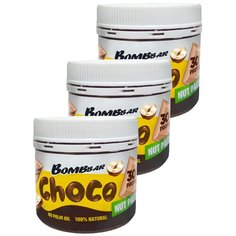 Bombbar, Шоколадная паста с фундуком без сахара, 3шт по 150г