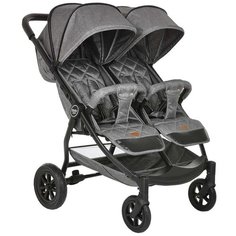 Коляска для двойни Pituso Duocity колеса Air Grey Metallic/Серый металлик