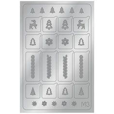 Aeropuffing Metallic Stickers №M03 Silver - металлизированные наклейки для ногтей