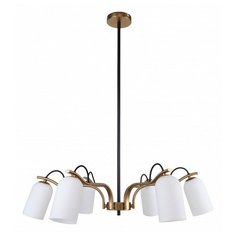 Люстра на штанге Favourite, 6х40W, латунь, размеры (мм)-790x920, плафон - белый