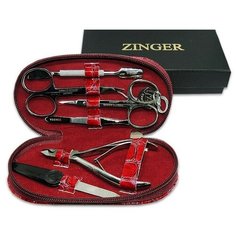 Маникюрный набор Zinger 7104 S, на молнии, 6 предметов (овал)