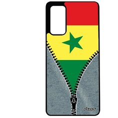 Чехол на смартфон Galaxy S20FE, "Флаг Сенегала на молнии" Государственный Туризм Utaupia