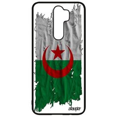 Чехол на смартфон Redmi Note 8 Pro, "Флаг Алжира на ткани" Государственный Utaupia