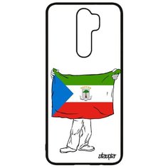 Чехол на смартфон Xiaomi Redmi Note 8 Pro, "Флаг Гвинеи Экваториальной с руками" Туризм Utaupia