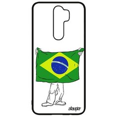Чехол на смартфон Xiaomi Redmi Note 8 Pro, "Флаг Бразилии с руками" Путешествие Патриот Utaupia
