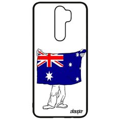 Чехол на смартфон Xiaomi Redmi Note 8 Pro, "Флаг Австралии с руками" Патриот Государственный Utaupia