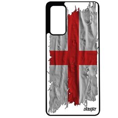 Чехол на смартфон Samsung Galaxy S20FE, "Флаг Англии на ткани" Патриот Государственный Utaupia