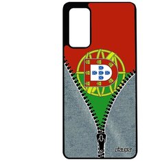 Чехол на смартфон Samsung Galaxy S20FE, "Флаг Португалии на молнии" Страна Государственный Utaupia