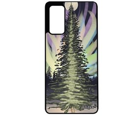 Чехол на смартфон Galaxy S20FE, "Зимняя ель" Ночь Сияние Utaupia