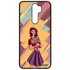 Чехол на смартфон Xiaomi Redmi Note 8 Pro, "Девушка и цветы" Портрет Букет Utaupia