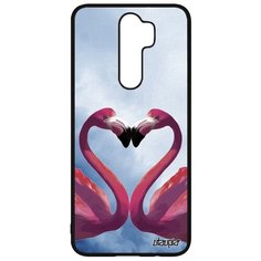 Чехол на смартфон Xiaomi Redmi Note 8 Pro, "Фламинго" Пара Сердце Utaupia