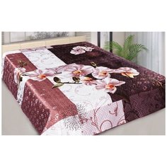 Покрывало шелковое (Марианна) орхидея вид 2 225*245(+-5 см) Marianna