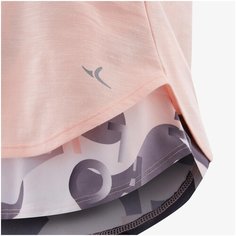 Футболка дышащая 2 в 1 для девочек розово-серая DOMYOS Х Декатлон 160-166CM14-15A Decathlon