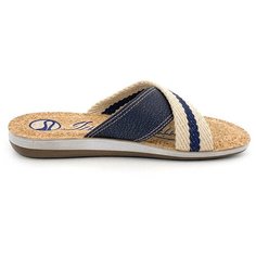 Домашние тапочки INBLU DA000016 бежево-синего цвета (Размер 44 / 28см)