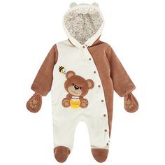 Комбинезон LEO Мишка с мёдом 1103 размер 68, молочный/коричневый Лео