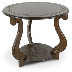 Столик журнальный Мебелик Грация М, d: 58.5 см, темно-коричневый