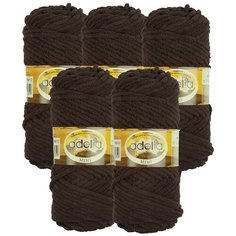 Пряжа Adelia Mimi, 100 % полиэстер, 100 г, 80 м, 5 шт., №12 коричневый