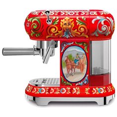 Кофеварка рожковая smeg ECF01DGEU, красный