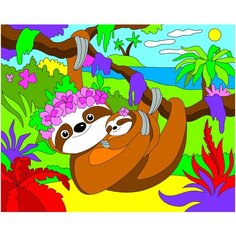 Рыжий кот картина по номерам "Ленивцы" 20 x 25 см (Х-9408)