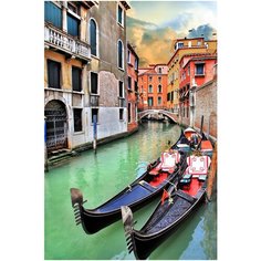 Рыжий кот картина по номерам "Две гондолы на венецианском канале" 22 х 30 см (HS281)