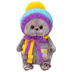Мягкая игрушка Basik&Co Кот Басик baby в вязаной шапке 20 см