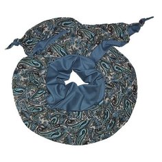 Двойной шарф-долька Оланж Ассорти с узелками серия Хорошие гены синий ОА-dolka-хг-10