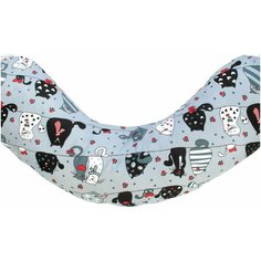 Наволочка к подушке для беременных AmaroBaby 170х25 (бязь наб.125 г) (КОТИКИ серый)