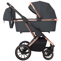 Универсальная коляска CARRELLO Aurora (3 в 1), iron grey/gold frame, цвет шасси: золотистый