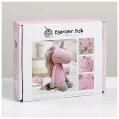 Набор для вязания Арт Узор Амигуруми: мягкая игрушка "Единорожик Олби", 10*4*14 см