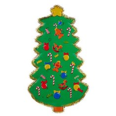 Новогоднее панно Snowmen Елка большая, с мишурой, 88*50 см