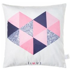 Чехол для подушки Этель Сердце (3594042), 40х40 см розовый