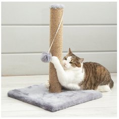 Когтеточка-столбик AMARO HOME джутовая с игрушкой 35х35х48