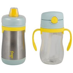 Детский набор Thermos BP5353, BS5353 (термос и поильник), желтый, стальной, прозрачный