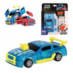 Машина TotalCrash, инерц.мех-зм,,, при столкновении разлетается на части, син. Пламенный мотор