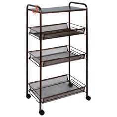 ЭТАЖЕРКА "ЛАДЬЯ 34КС" 3 КОРЗИНЫ + ПОЛКА (450*300*800 ММ) НА КОЛЕСАХ, МЕДНЫЙ АНТИК Э 357 ЗМИ