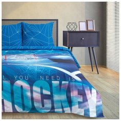 Постельное белье 2-спальное Этель Hockey, поплин, 70 х 70 см, синий