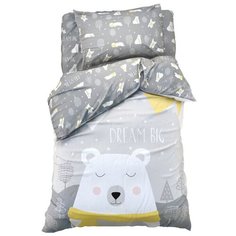 Постельное белье 1.5-спальное Этель Большие мечты, бязь, 50 х 70 см, серый