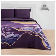 Постельное белье 2-спальное Этель Лиловый агат, мако-сатин, 50 х 70 см, фиолетовый