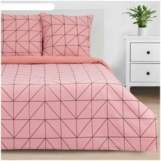 Постельное белье евростандарт Этель Pink haze, креп, 70 х 70 см, красный