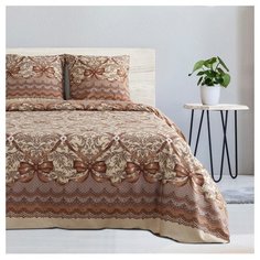 Постельное белье 2-спальное Этель Биатриче, поплин, 70 х 70 см, коричневый